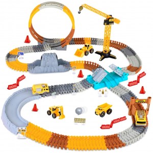BIMONK 226 Pieces Set Track Racing Cars, Flexible for Trains with 2 Racing Trucks_ok!