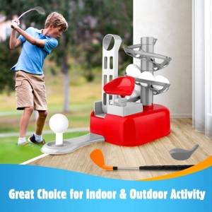 Baztoy Kids Golf Toys Set, Lawn Sport Toys Training Golf Balls & Clubs Equipment, Indoor Outdoor Golf Practice Games Gifts Gadgets, for Aged 3 4 5 6 7 8 Years Old Toddlers Children, Boy Girl Xmas Birthday_OK!