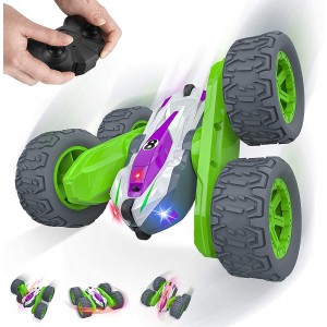 Baztoy Remote Controlled Car, 360°Rotation with LED Light Vehicles Toy for Children 3 4 5 6 7 8 9 10 Years RC Car Indoor Outdoor Games Gift Baby Birthday Truck Toy_OK!
