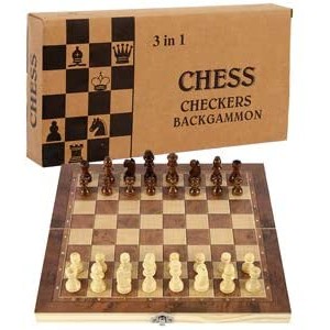 Beenle-Icey 3 in 1 Folding Wooden Chess Game, Portable Folding Chess Board, for Kids and Adults for Travel (34x34cm)_OK!