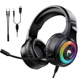 FUNINGEEK Gaming Headphones, for PS4 with Microphone and Bass Stereo_ok!