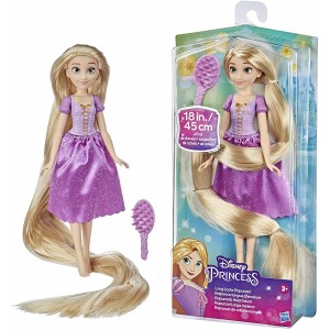 Hasbro Disney Princess Rapunzel Lunghe Ciocche, Bambola con Capelli Biondi da 45 cm