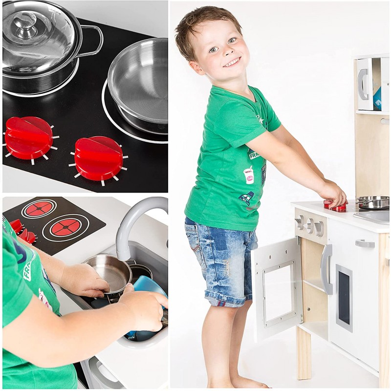 KP5447 Kinderplay Cucina Giocattolo per Bambini Luce Suono Set da Cucina per Bambini Acqua 42 Accessori Inclusi