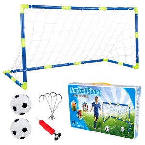 Football Goal Post Net, With Pump Toy, Indoor Outdoor Soccer Sport Games, Mini Training Practice Set for Kids Children (Single)_OK! 