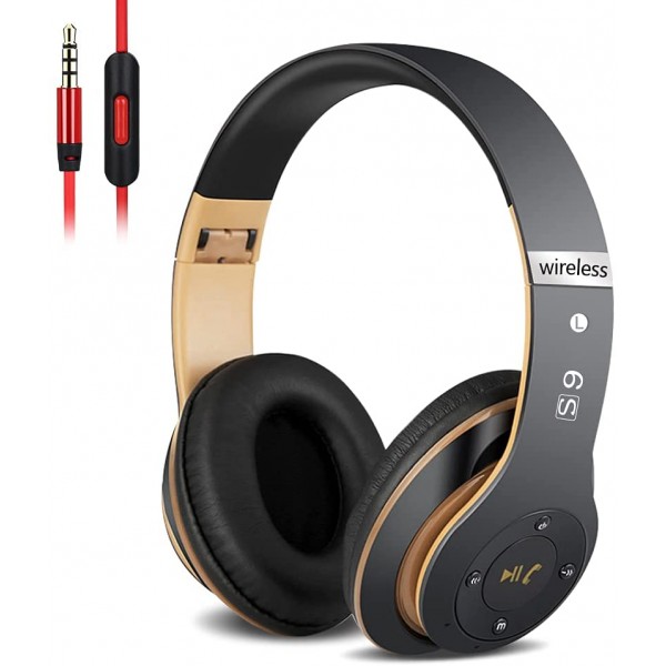 6S Over-ear Wireless Headphones, Bluetooth Foldable High Fidelity Stereo_ok!