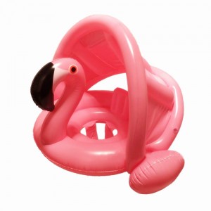Mciskin Flamingo Baby Pool Float, Con Baldacchino Gonfiabile Per Il Nuoto, Per Bambini, Anello Per Il Nuoto Con Seggiolino Di Sicurezza, Galleggiante Per Neonati, Galleggiante Per Piscina Per Bambini (Rosa)