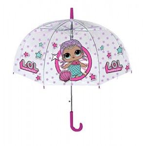 L.O.L. Surprise! - Ombrello per la Pioggia da Bambina a Cupola Trasparente delle fantastiche