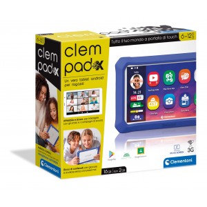 Clementoni, Clempad X Tablet Android per gioco Bambi, versione italiana, Multicolore, 6 Anni+, 16623 