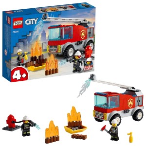 Mini Fire Truck Toy, LEGO City Fire With Fire Brigade Ladder, Firefighter Minifigure, 60280_ok!