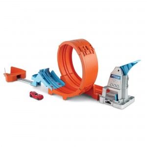 Hot Wheels -Pista acrobatics in the loop with double launcher, spring ramp and toy, toy for children 4+ years, gtv13 