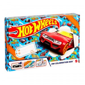 Cars Gift Box, Hot Wheels Gift Set with 6 Vehicles, Track, Connectors, 4-Speed Launcher And Many More, GWN96_ok!