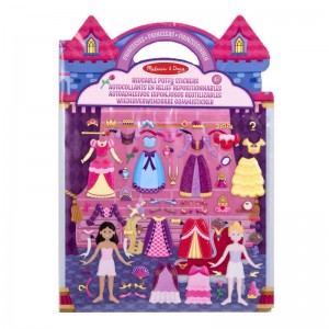 Melissa and Doug- Princess reusable embossed adhesives, multicolored, 9100 