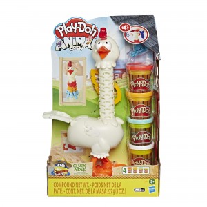 HASBRO PLAY-DOH amenient chicken (PLAYSET Animal farm animals, with play-doh modeling in 4 non toxic colors) 