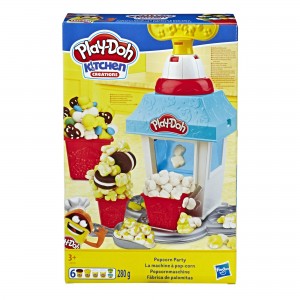 Playset Di Finta Festa Di Popcorn. Hasbro - Play-Doh Kitchen Creations Popcorn Party Set, Multicolore, E5110EU5_ok!