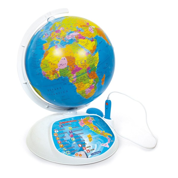 Interactive Globe Game, Clementoni - 11994 - Sapientine - Exploration, Globe With Interactive Pen, Electronic Educational Game - Italian Version, 11994_ok!