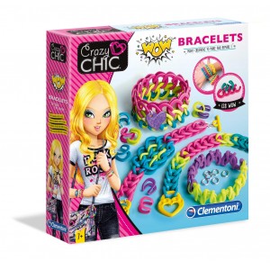 Jewelry Bracelets Playset, Clementoni- Crazy Chic-Wow Bracelets, Multicolore, 18506_ok!