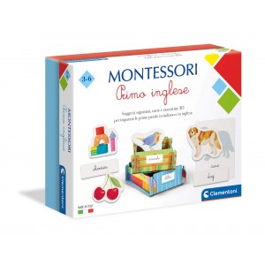 Gioco Per Imparare l'inglese, Clementoni Montessori, Primo inglese, Made In Italy, Gioco educativo per imparare l'inglese, Multicolore, 16322