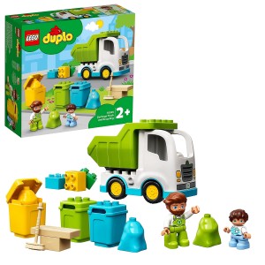 Trash Truck Playset, LEGO DUPLO Town Truck And Recycling, Educational Toys With 2 Minifigures, 10945_ok!