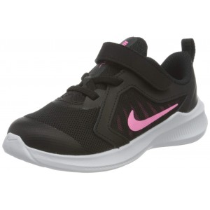 Scarpe Da Ginnastica Unisex Per Bambini, Nike Downshifter 10, 0-24 Black Pink Glow Anthracite White, CJ2068-601