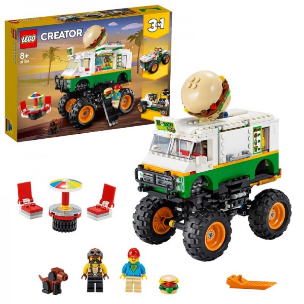 LEGO Creator 3in1 Monster Truck of off-road burger tractor, construction set, vehicle collection, 31104 
