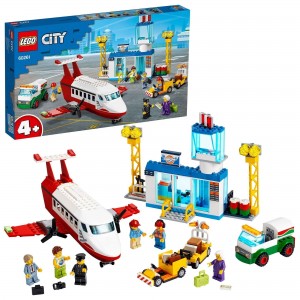 Airport Lego City, With Toy Plane And Fuel Trucks And Pilot Minifigures, Building Toys Playset, 60261_ok!