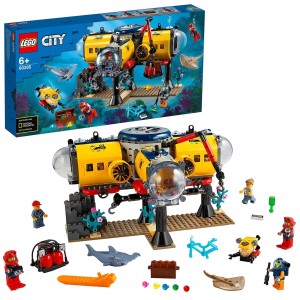 Ocean Submarine Minifigures, Lego City Oceans Base For Ocean Explorations With drone, Shark And Manta, 60265_ok!