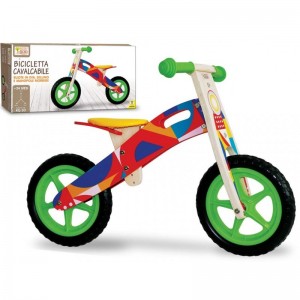 Teorema Bicicletta Cavalcabile Senza Pedali in Legno per Bambini, Multicolore, Unica, 40594