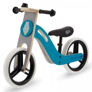 Bicicletta in legno per bambini, bicicletta Kinderkraft senza pedali UNIQ, sella regolabile, turchese, KKRUNIQTRQ0000