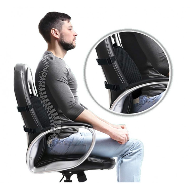 Cuscino di supporto lombare, comodo cuscino di sedile di memoria ergonomica  per mal di schiena, sollievo da fatica per auto, sedia da ufficio :  : Casa e cucina