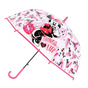 Girls Pink Umbrella, Minnie Mouse Umbrella 70 Cm | Automatic Umbrella, S2411398_ok!