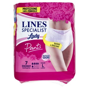 Ladies Disposable Pants Diaper, LINES SPECIALIST PANTS DISCREET Absorbent, Size L, 7 Pieces - 2701590_ok!