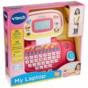 Kids Mini Laptop, VTech Pre-School My Laptop - Pink, 155453_ok!