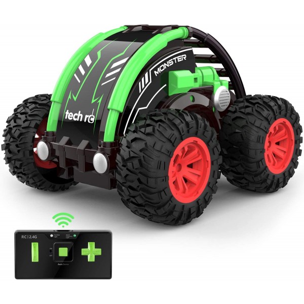 tech rc Stunt Car for Kids, 2.4GHz Mini RC Car with 360° Auto Rolling Function, High-Speed 4WD Remote Control Off-Road Racing Truck, Easy Control RC Vehicle Toy Gifts for Children_OK! 